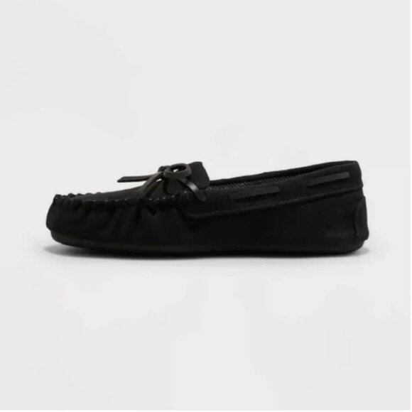 Boys' Lionel Moccasin Slippers Black - Cat & Jack™ 1 - Picture 3 of 4